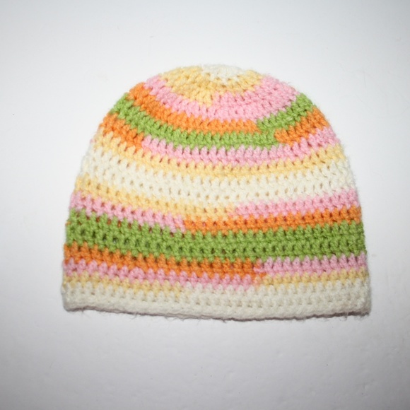 🧡 ORANGE + GREEN CROCHET BEANIE · PRESCHOOL 3–5 Y 💚 - Picture 4 of 5